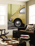 Yellow Fiat 500 Parked Against Wall  Gallipoli
