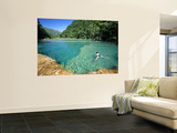 Visitors Swimming in Turquoise-Coloured Waters of Semuc Champey