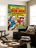 Marvel Comics Retro: The Invincible Iron Man Comic Book Cover 58  Facing Captain America (aged)