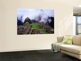 Inca Terraces with Fogbound Mountains