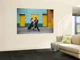 Pair of Tango Dancers Performing on Streets of La Boca