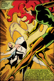Marvel Comics Retro: X-Men Comic Panel  Phoenix  Emma Frost  Fighting (aged)