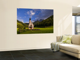 Church Called Rainui in Valley in the Italian Dolomites  Val Di Funes  Italy