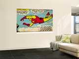Marvel Comics Retro: The Invincible Iron Man Comic Panel  Flying (aged)