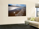 Temporary Waterway in Floor of Death Valley in Winter  with Reflection of Sun in Water
