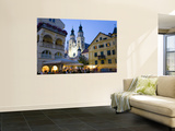 Alfresco Dining in Piazza Del Duomo Beneath Illuminated Bressanone (Brixen) Cathedral