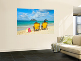Couple Relaxing on Beach at Lanikai on Windward Side of Oahu