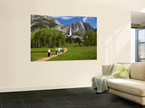 People Looking at Yosemite Falls from Wooden Walkway