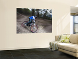 Mountain Biker on Malice in Plunderland Trail  Spencer Mountain  Whitefish  Montana  USA