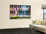 Boats and Colourful Houses Along Canal