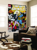 Infinity Gauntlet 6 Cover: Adam Warlock  Thanos  Nebula  Silver Surfer  Hulk and Thor Fighting
