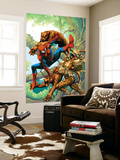 Marvel Age Spider-Man 14 Cover: Spider-Man and Kraven the Hunter Fighting and Flying