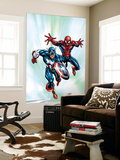 Marvel Age Team Up 2 Cover: Spider-Man and Captain America Fighting and Flying