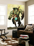 Incredible Hulk 601 Cover: Banner  Bruce and Skaar Stretching