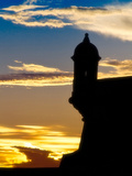 Silhouette of El Morro Fort  San Juan  PR