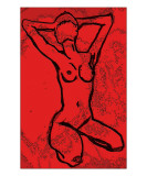 Sitting Nude in Red