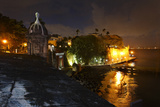 City Walls and Gate at Night  San Juan  PR
