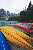 Canoes on a Dock  Moraine Lake  Canada