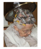 Old Woman Under Hair Dryer