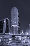 Marina City on the Chicago River BW
