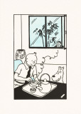 Le Lotus Bleu: Tintin with Tea Sketch