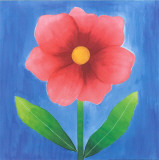 Pink Flower With Leaves