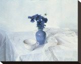 Pansies in a Blue Vase