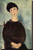 Jeune Fille Brune Assise