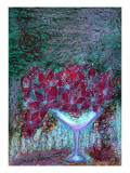 Flower of Champagne Glass That Watches Blue Night
