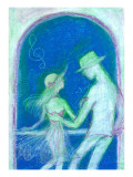 Lovers on Summer Day with Blue Ocean