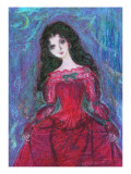 Woman of Red Dress at Night