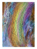 Waterfall of Rainbow Color in a Mountain