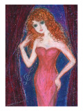 Female Singer in Pink Color Dress