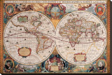 Antique Map  Geographica  Ca 1630