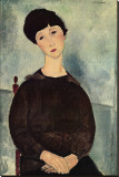 Jeune Fille Brune Assise