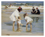 Children Playing at the Seashore