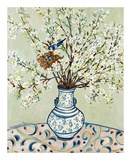 Blue and White Vase with Bird