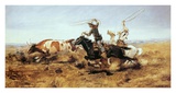 O H Cowboys Roping a Steer