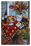 Blue and White with Tangerine Tree
