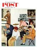 "Jammin with Dad" Saturday Evening Post Cover  December 1  1956