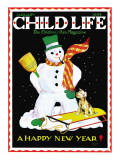 Snowman & Dog - Child Life  January 1935