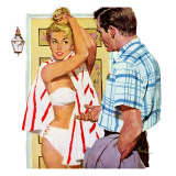 The Girl Who Took Sunbaths - Saturday Evening Post "Leading Ladies"  February 1  1958 pg30