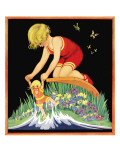 Girl and Doll - Child Life  August 1928