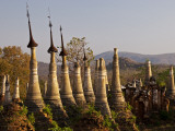 Myanmar  Burma  Inle Lake; Ancient Buddhist Shrines  Stupas and Pagodas at Shwe Inn Thein Paya