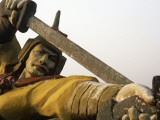 China  Hebei Province  Shanhaiguan; Statues Line a Stretch of the Great Wall