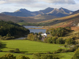Uk  North Wales  Snowdonia; the Snowdon Horseshoe Rises Above Llyn Mymbr