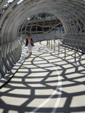 Australia  Victoria  Melbourne  Docklands; Pedestrian Crossing the Webb Dock Bridge