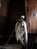 Ethiopia  Lalibela; a Priest in One of the Ancient Rock-Hewn Churches of Lalibela