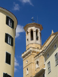 Spain  Menorca  Mahon; Belltower on Ornate Building in the Menorcan Capital
