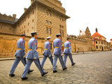 Czech Republic  Prague; Castle Guards Marching in Front of the Prague Castle
